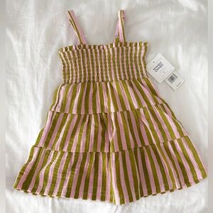 Grayson Pink and Green Striped Baby Dress Size 18M